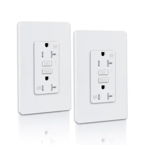 15/20Amp Power Outlet White GFCI Receptacle With LED