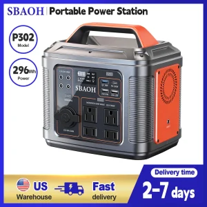 Portable Power Station, 300W 296Wh Solar Generator Quick Charge / 110V AC Outlets/DC Ports